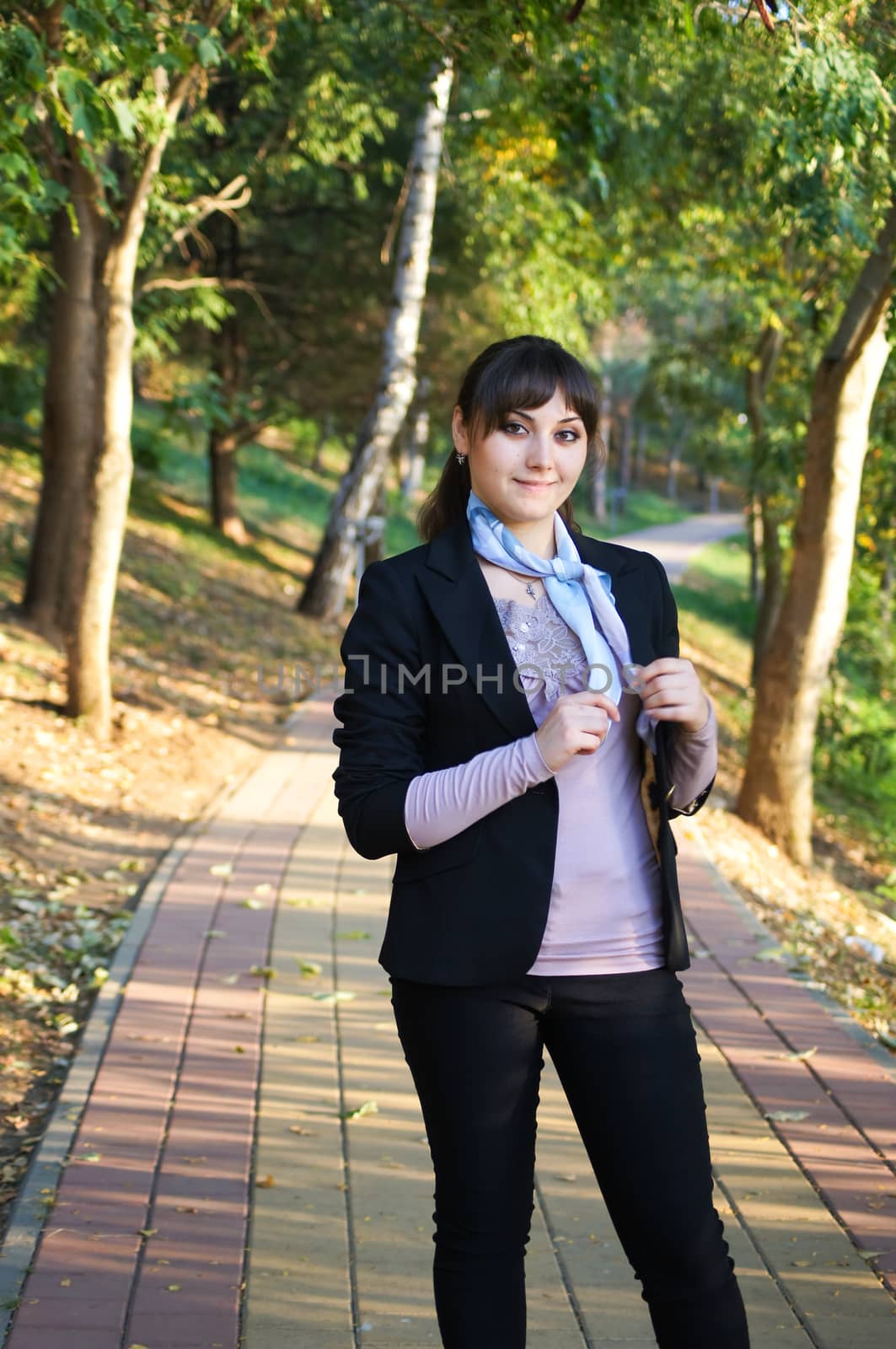 young girl on a walk