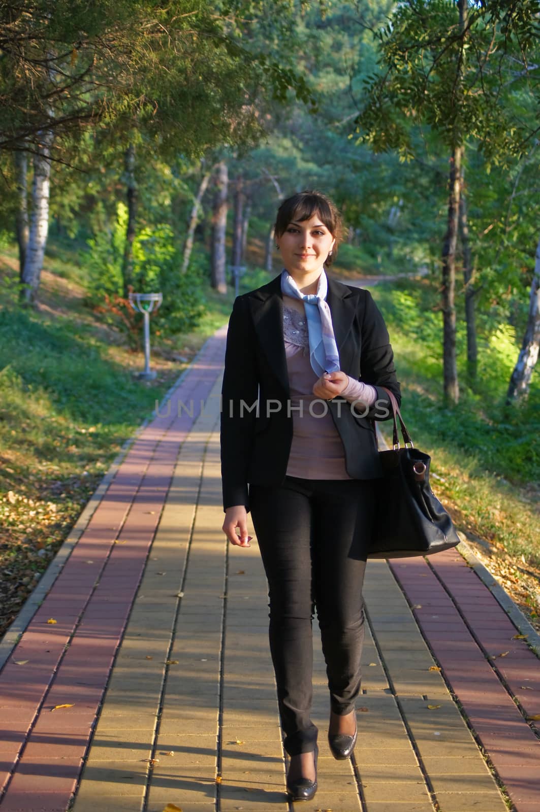 young girl on a walk