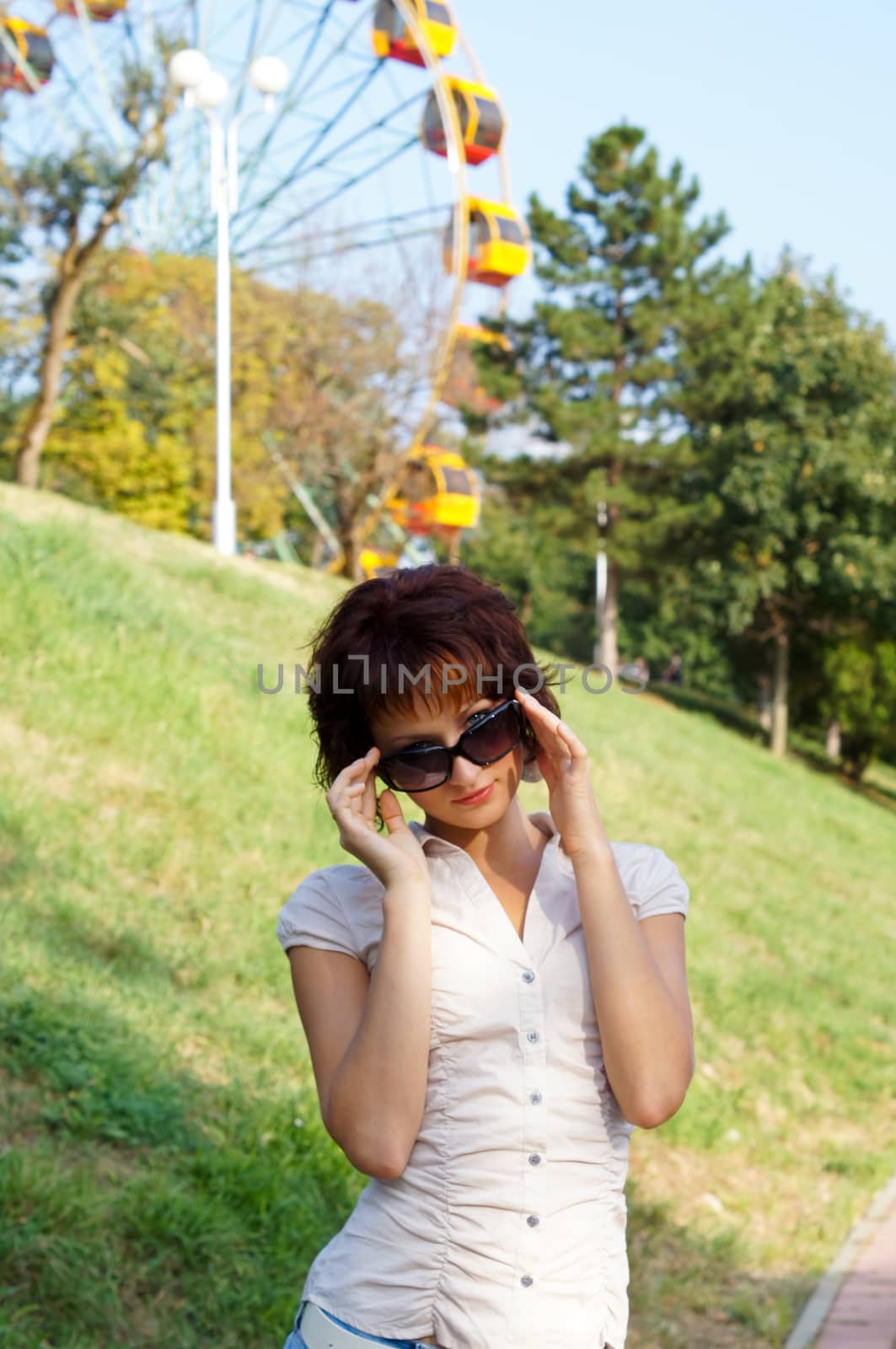 The young girl on walk