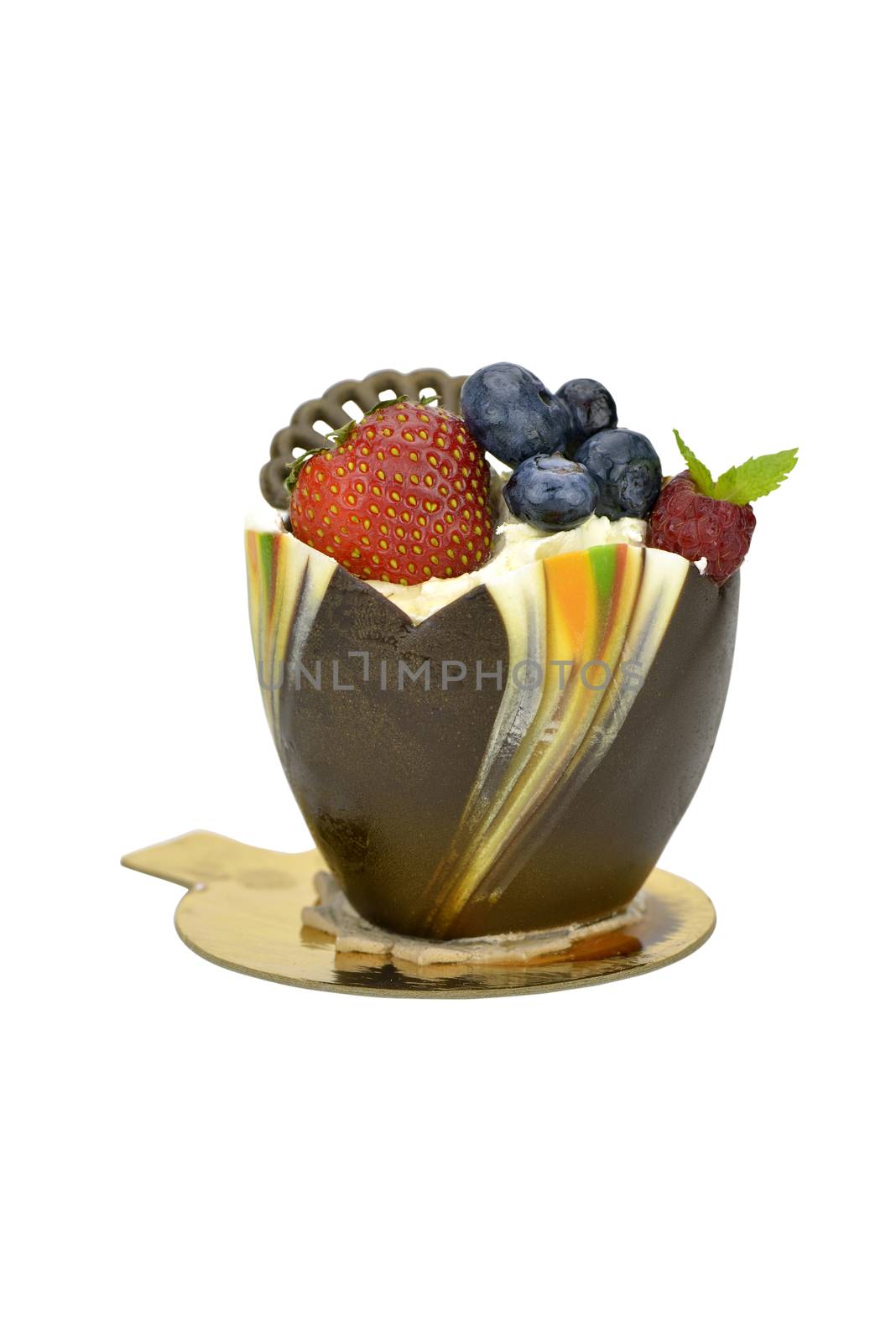 Chocolate cupcake with fruits by Hbak