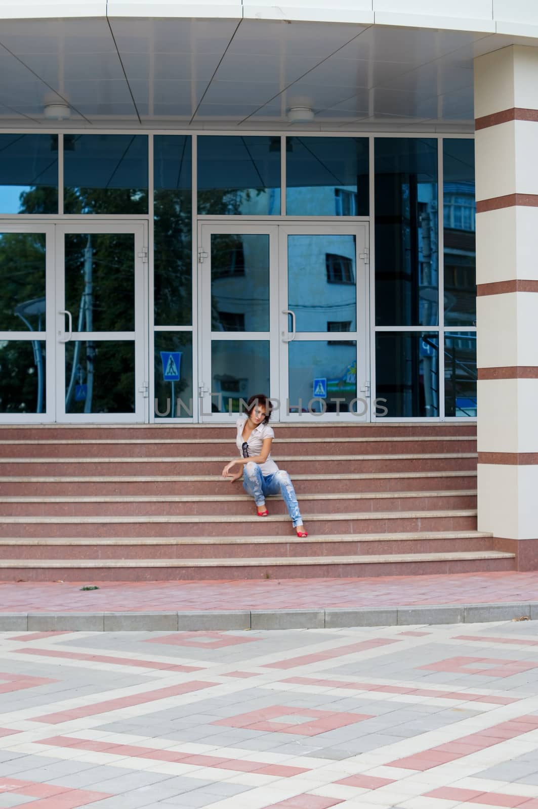 The young girl on walk