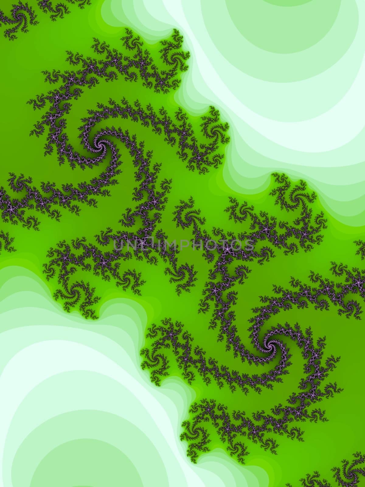 Digital computer graphic - rendering. Patterned fractal spiral in a bright colors for design.