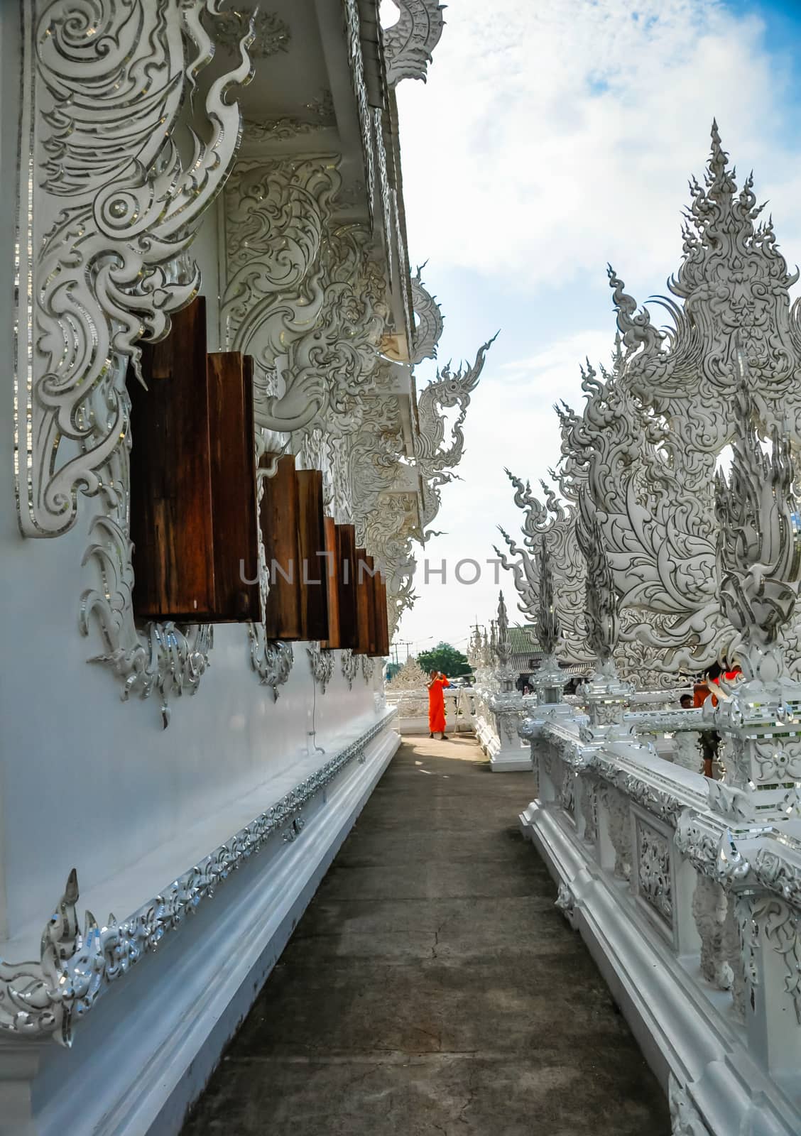Wat Rong Khun in Chiang Rai, Thailand, the beautiful temple is integration of traditional Thai architecture and the surreal, more well-known of foreigners as the "White Temple".