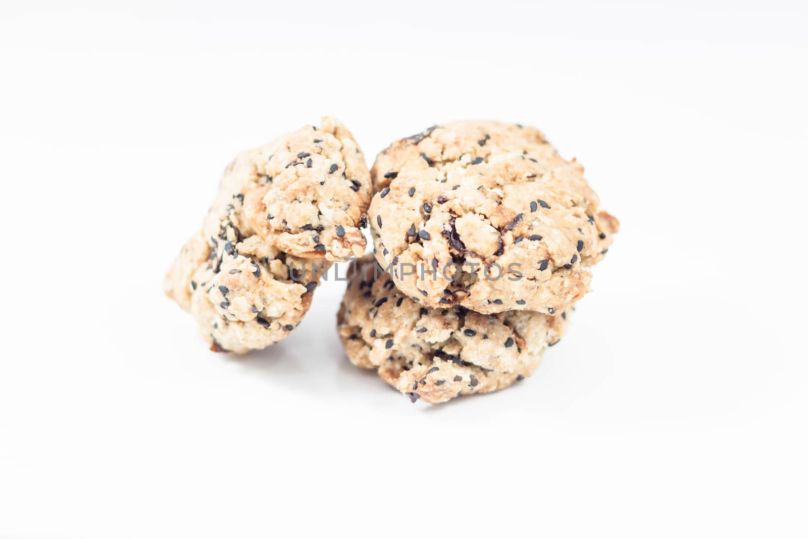 Mixed nut cookies isolated on white background by punsayaporn