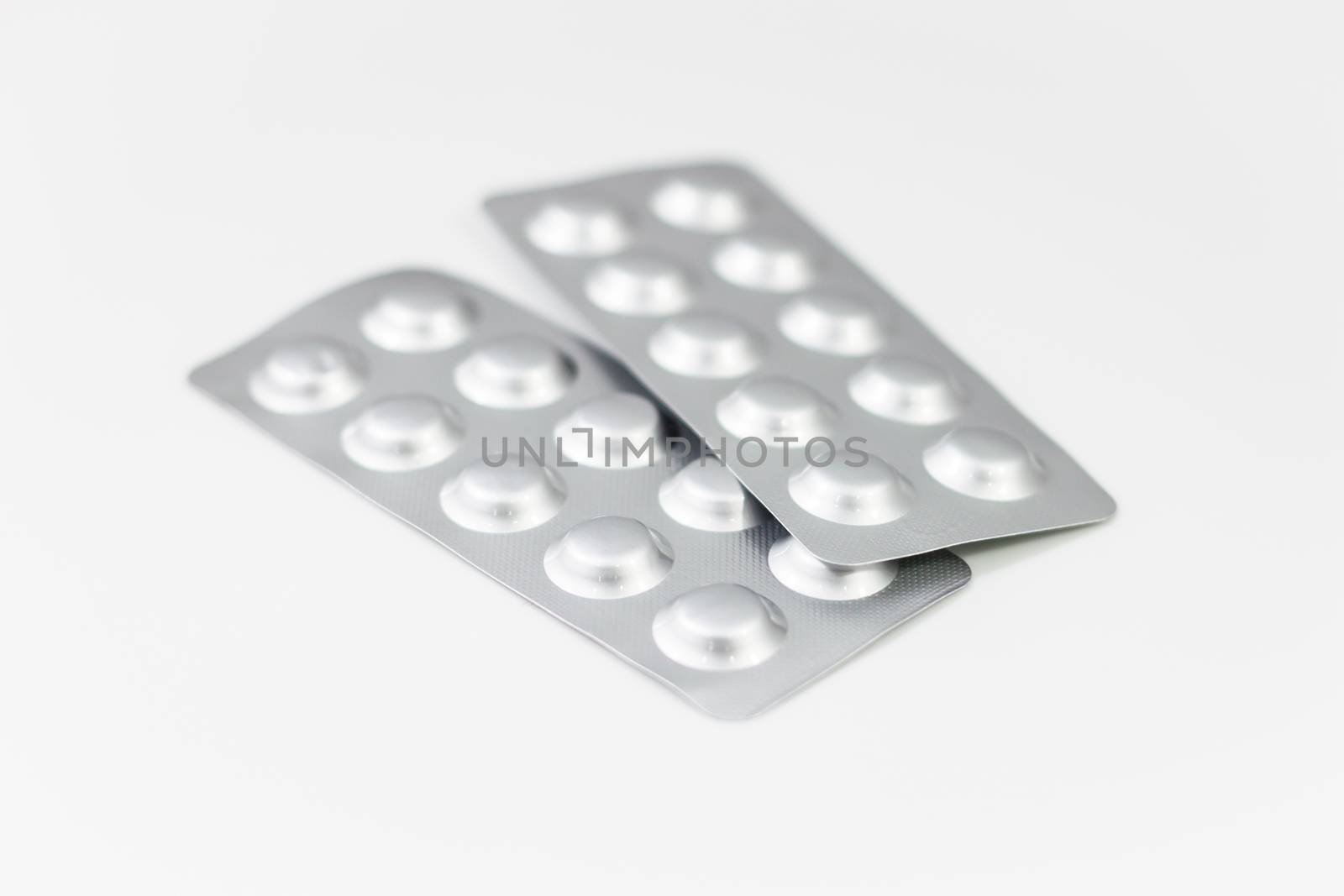 Pack of medicines isolated on white background, stock photo