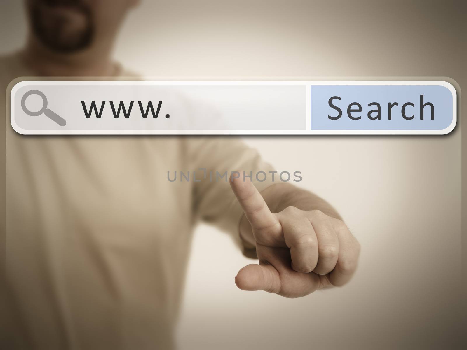 An image of a man who is searching the web