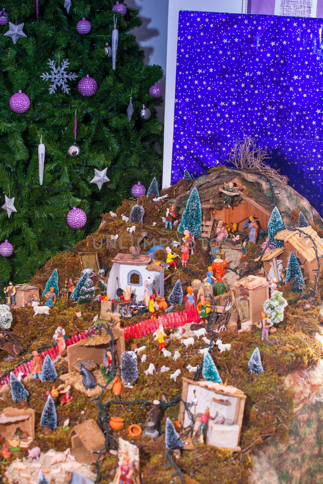 View of nativity scene, in Italian called Presepe