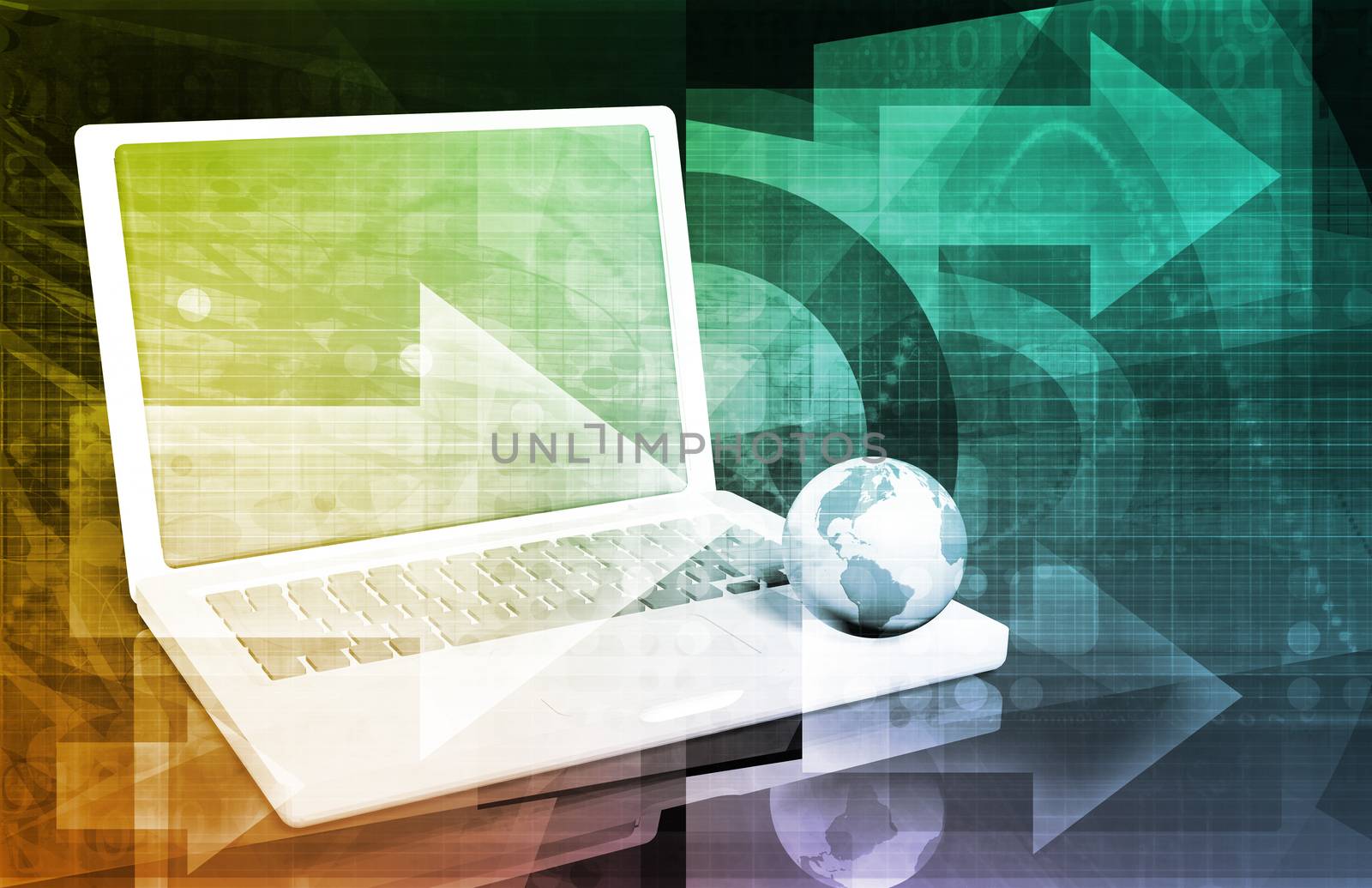 Internet Web Abstract on a Digital Background