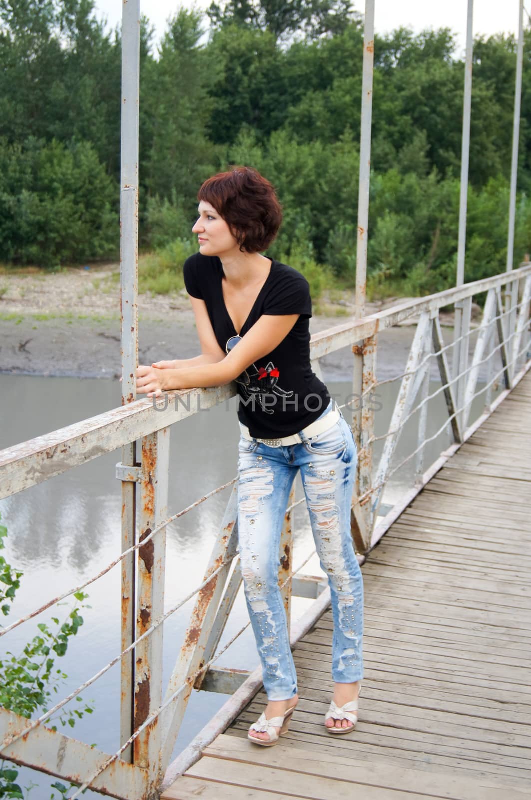 The young girl on walk