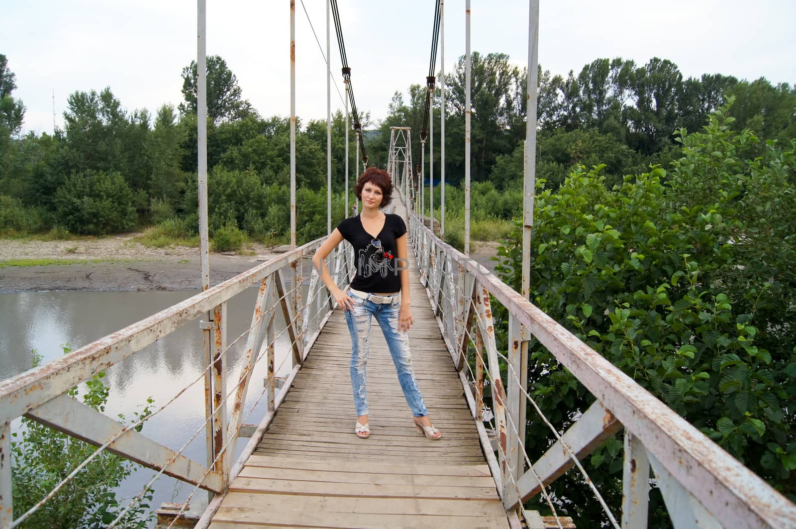 The young girl on walk