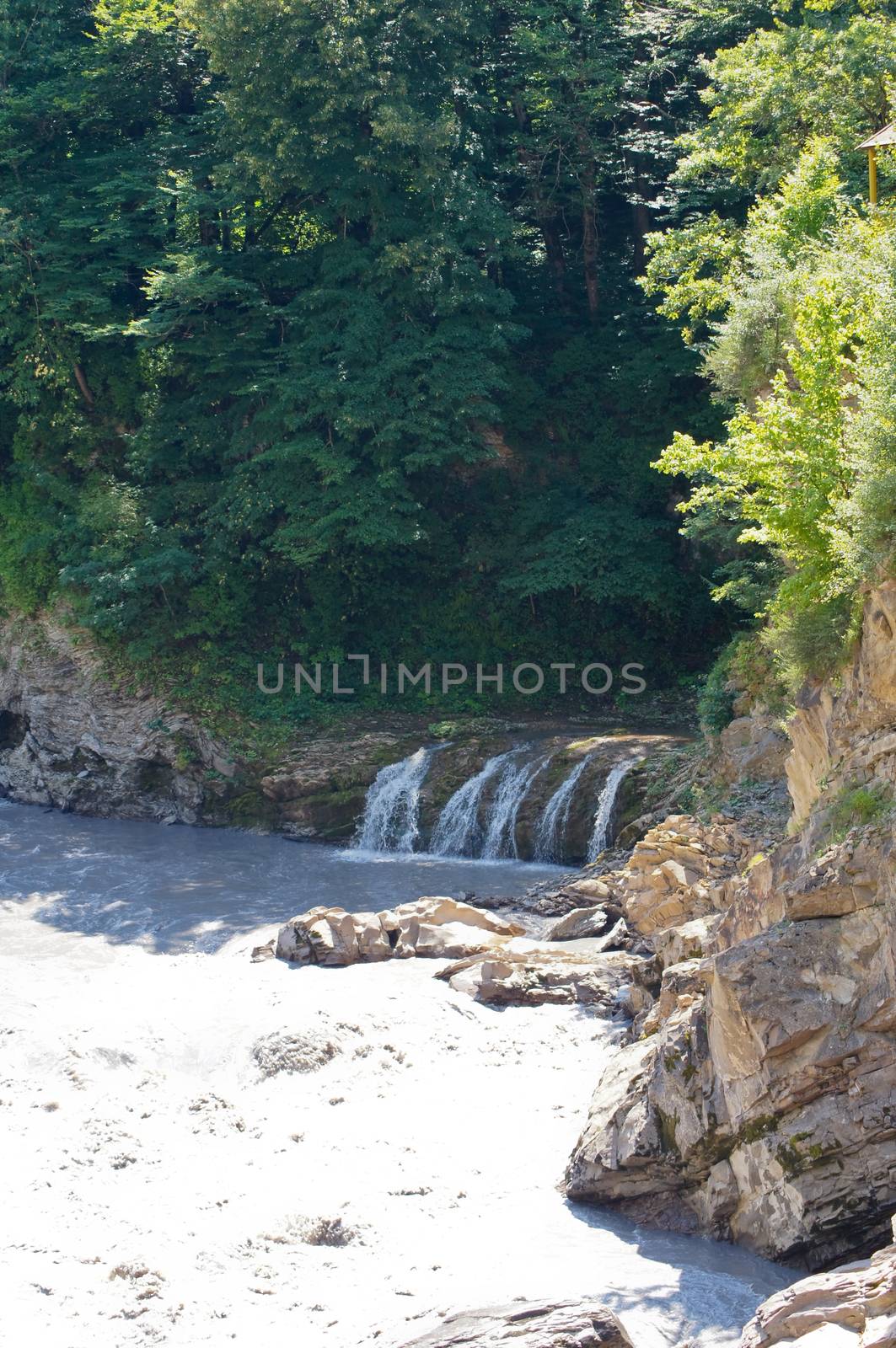 Sights of caucasus. The rivers and falls