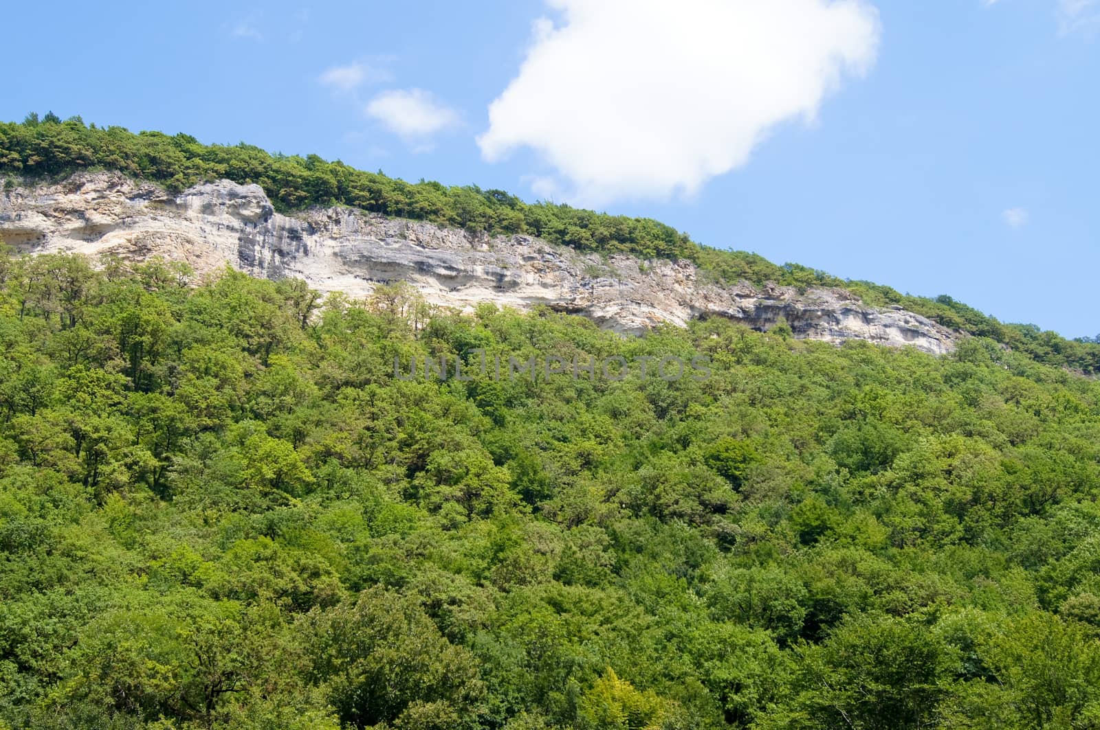 Rocky ridge in the south of caucasus