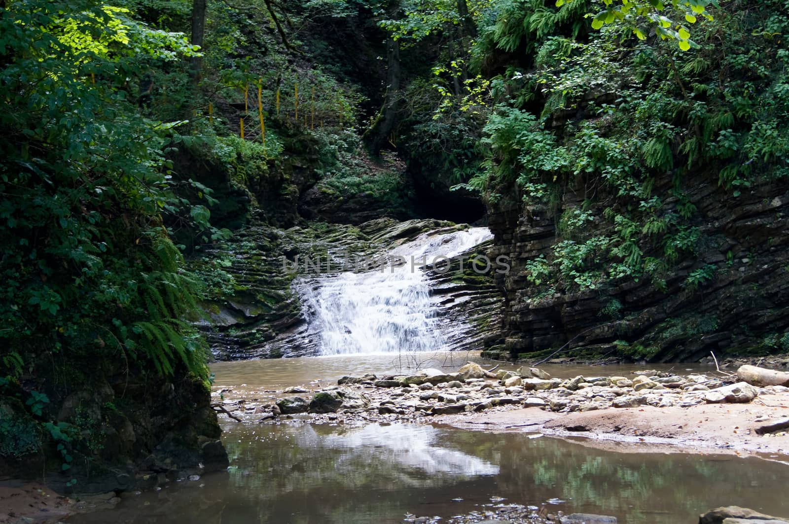 Sights of caucasus. The rivers and falls