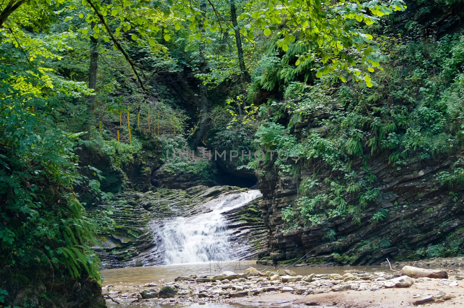 Sights of caucasus. The rivers and falls