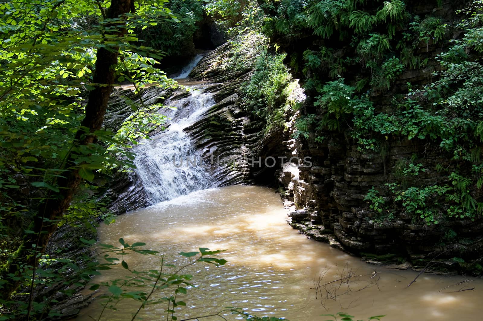 Sights of caucasus. The rivers and falls