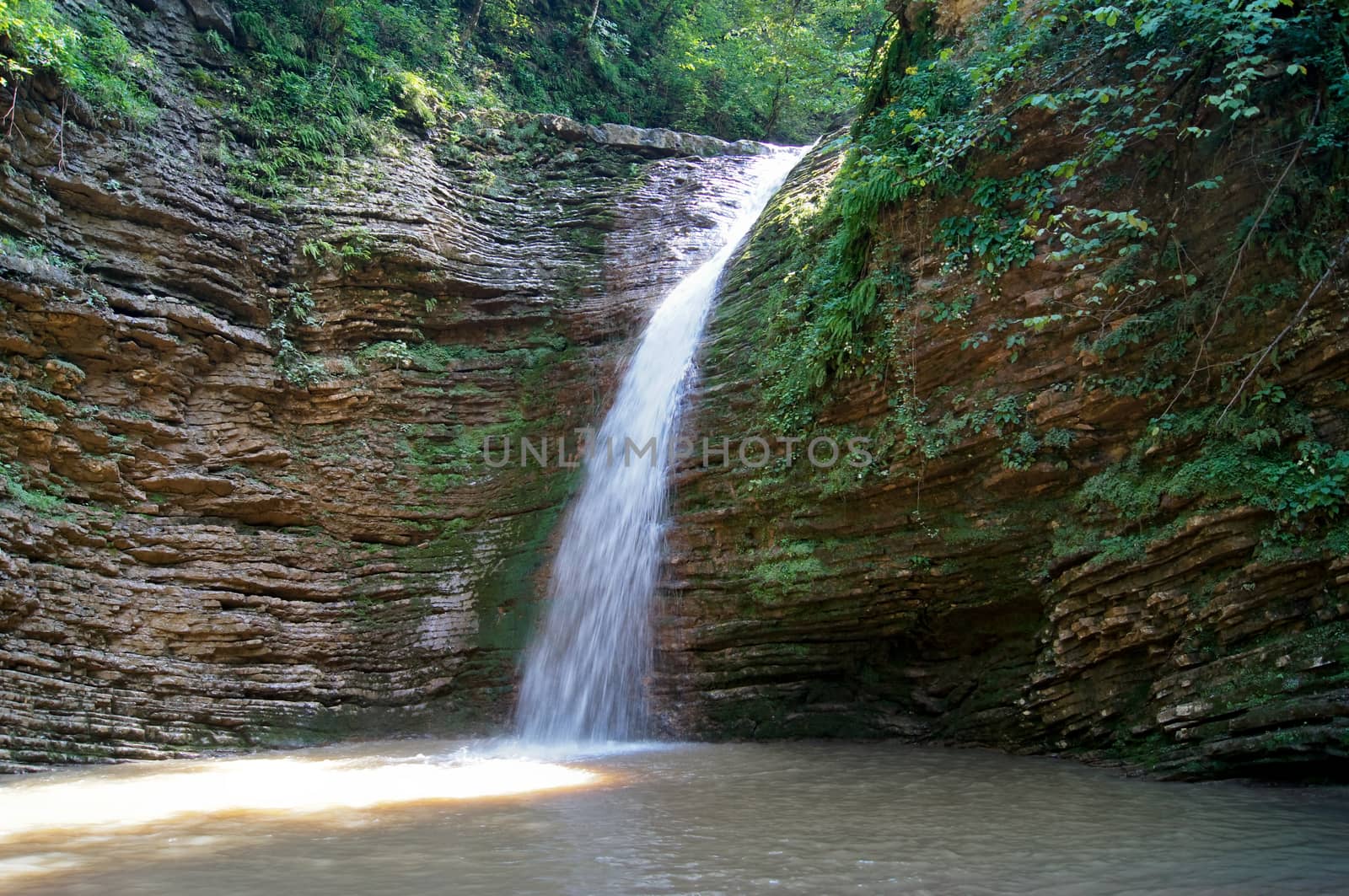 Sights of caucasus. The rivers and falls