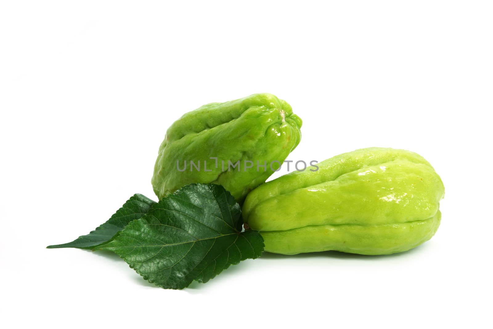 Chayote Squash On White Background