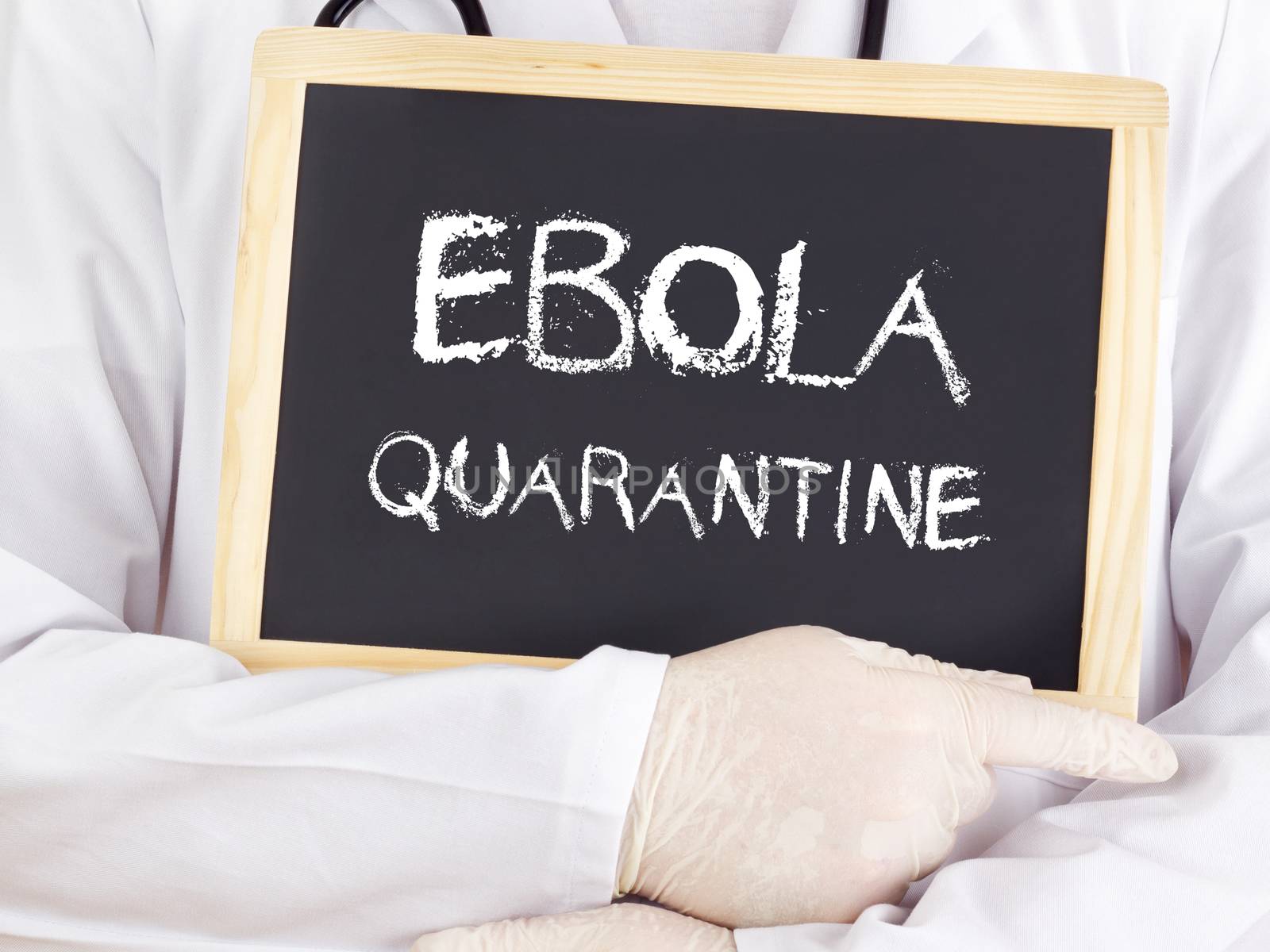 Doctor shows information: Ebola quarantine