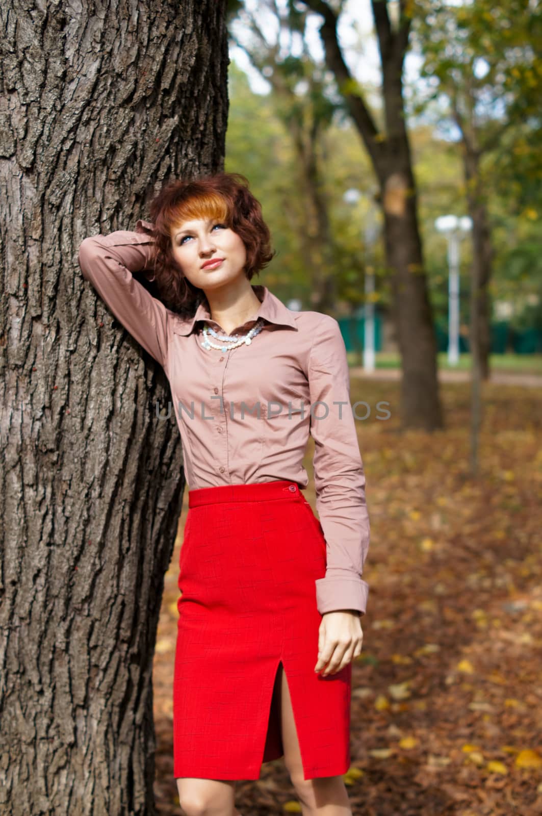 The business girl on walk