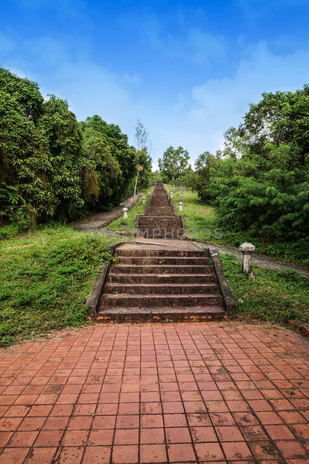 Stone steps of the historic, southern Thailand.