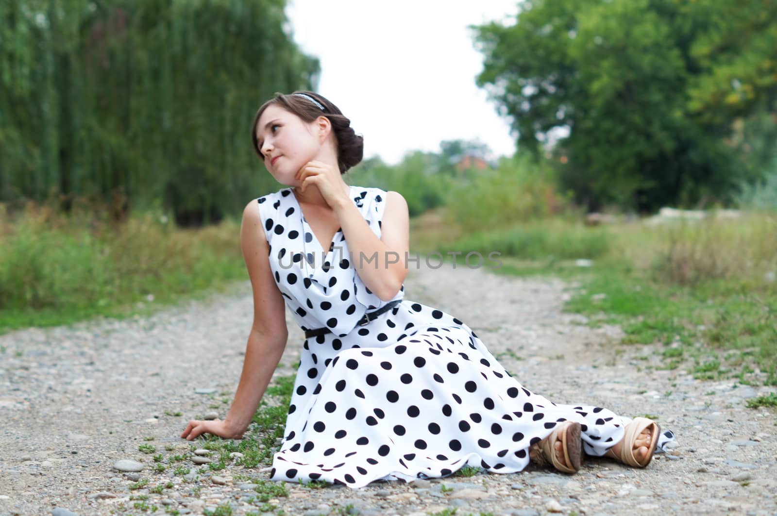 young girl on a walk