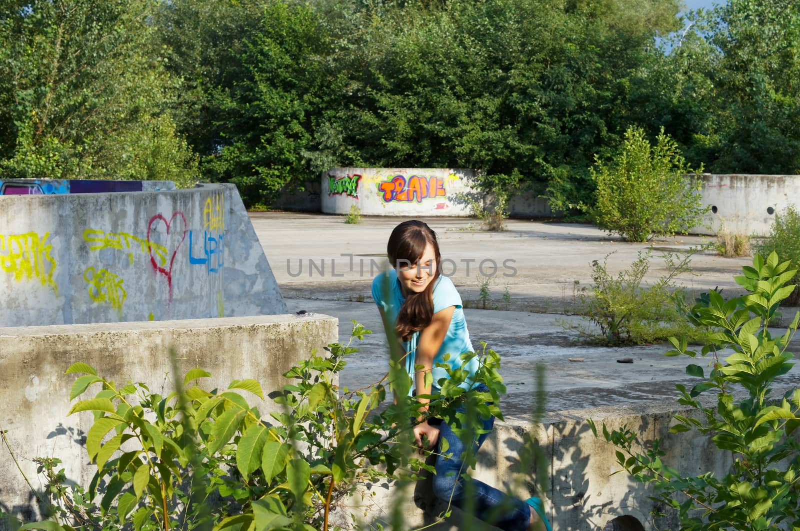 young girl on a walk