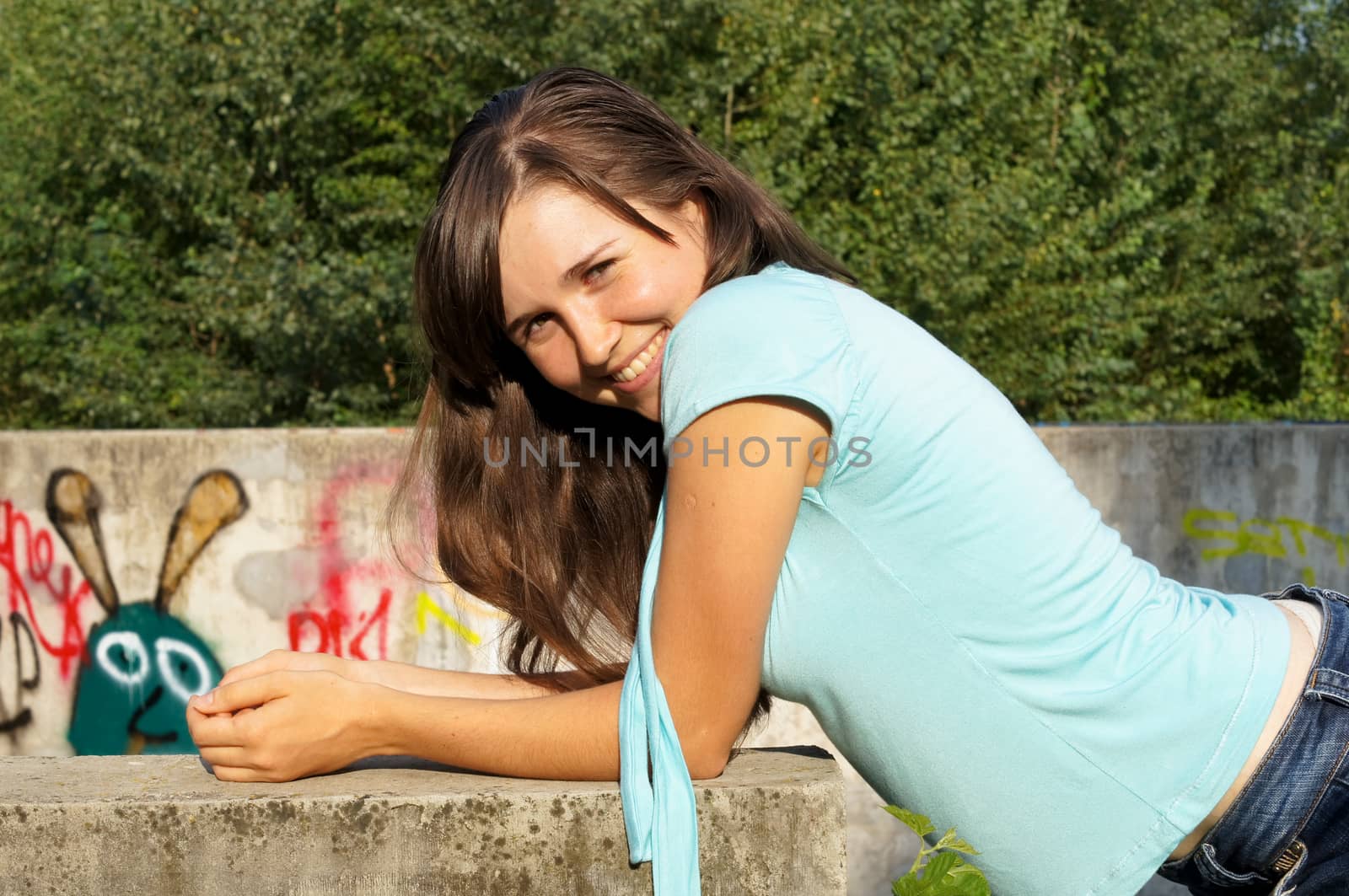 young girl on a walk