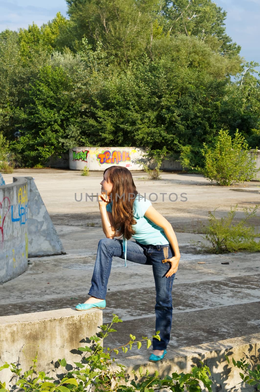 young girl on a walk