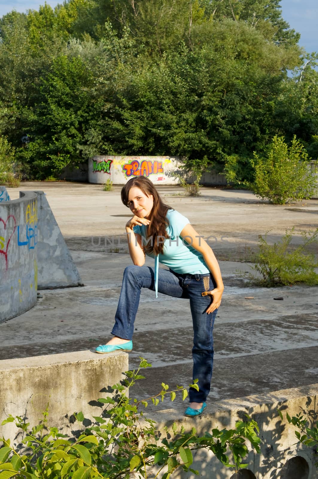 young girl on a walk