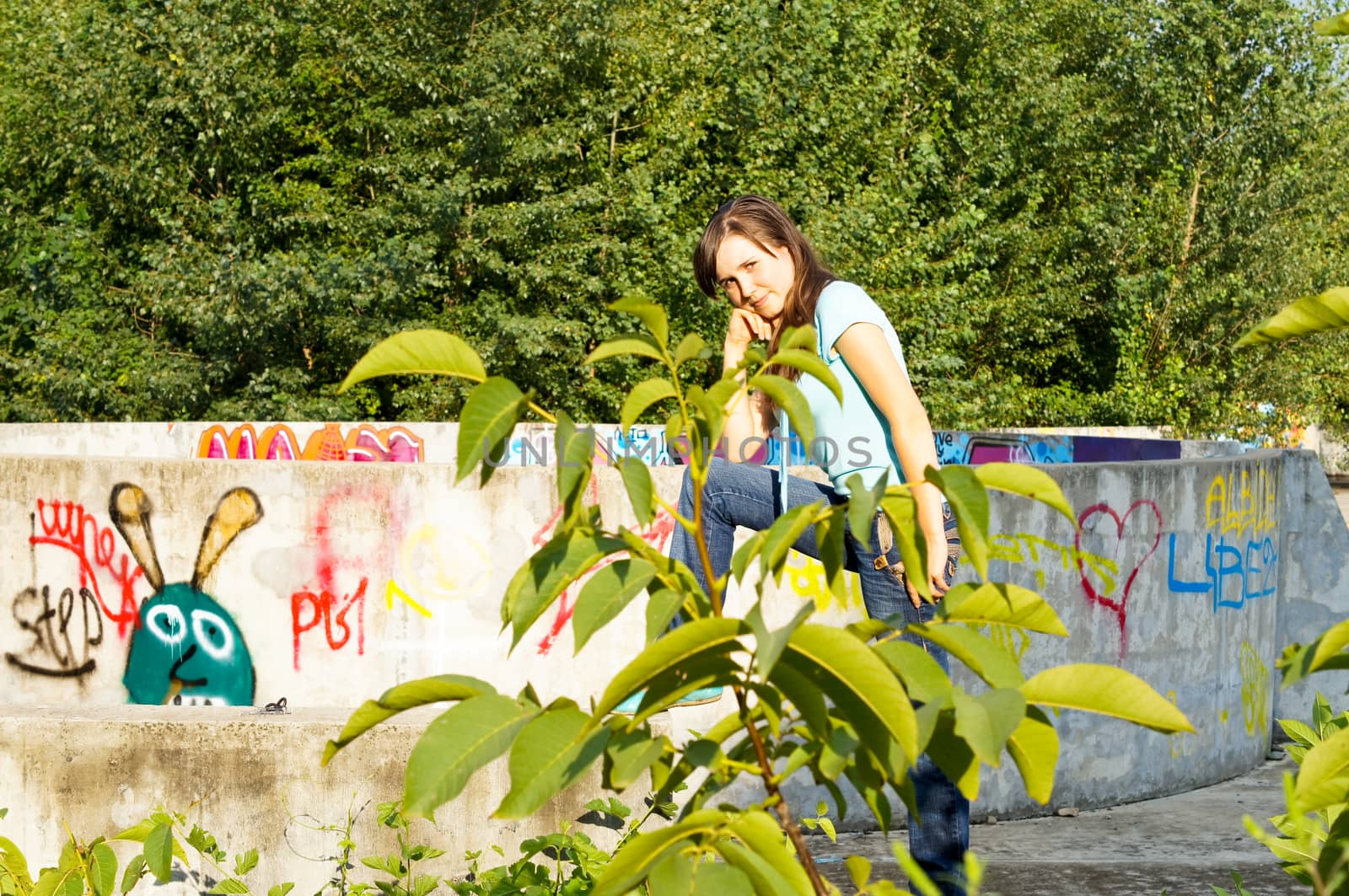 young girl on a walk