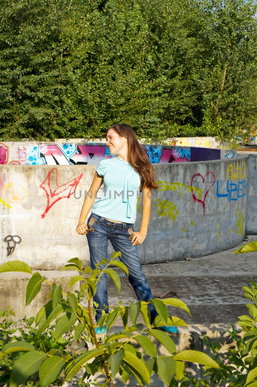 young girl on a walk