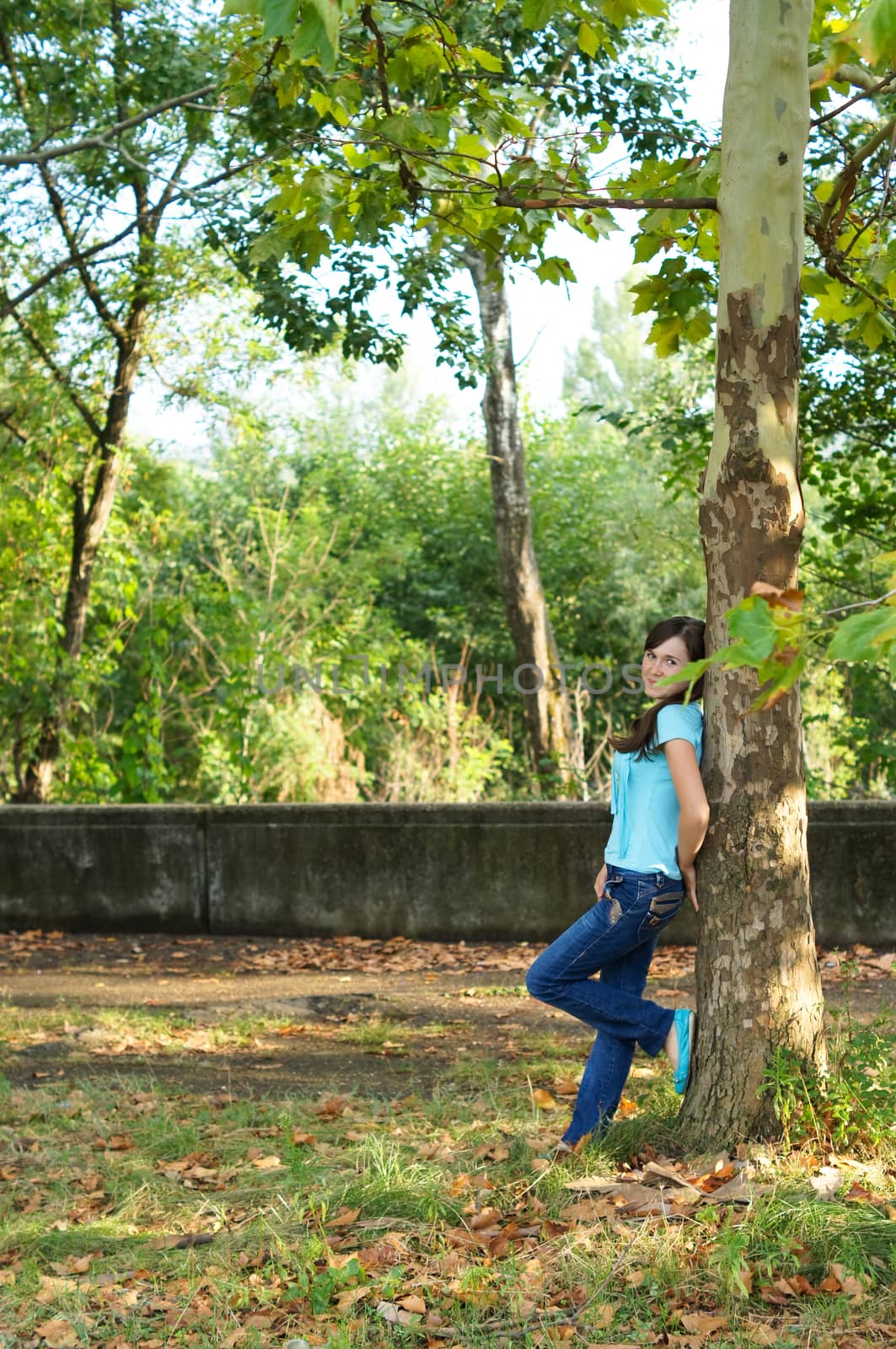 young girl on a walk