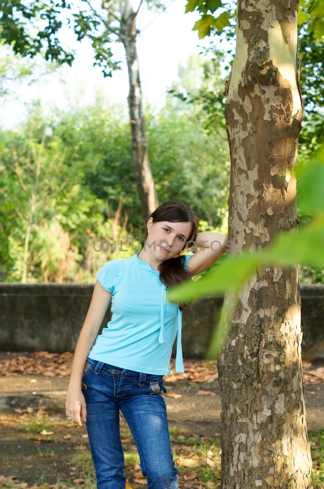 young girl on a walk