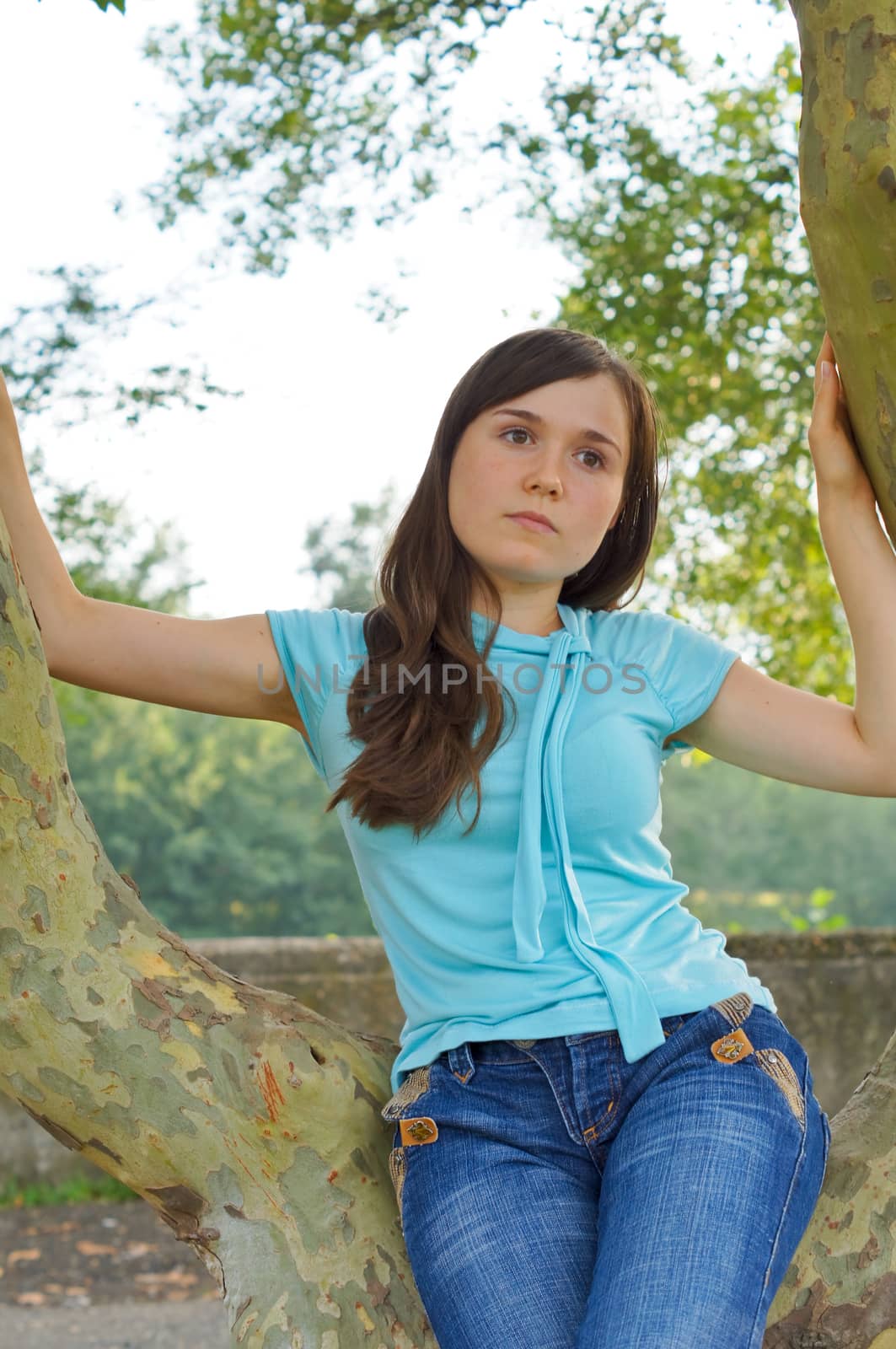 young girl on a walk