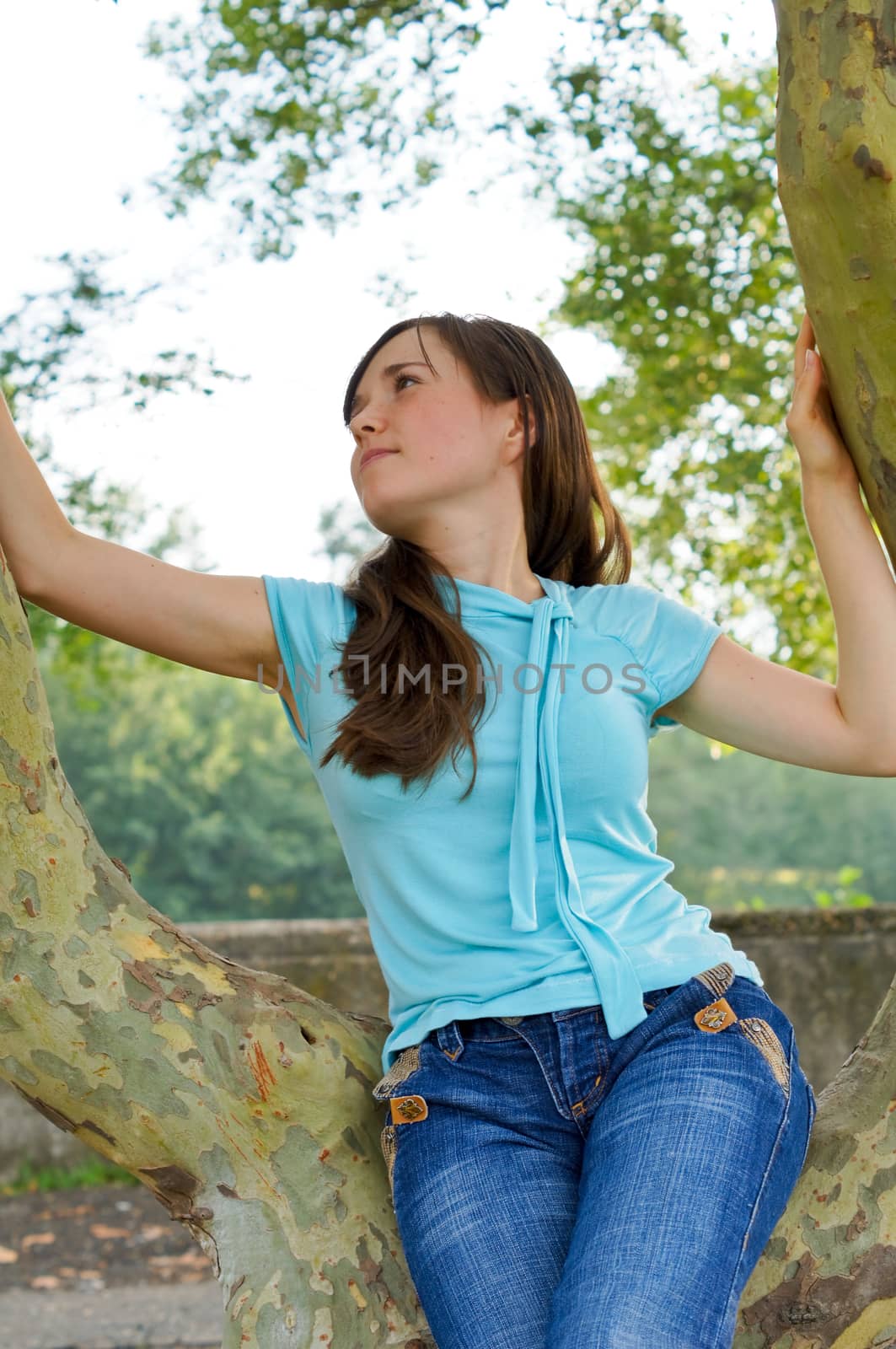 young girl on a walk