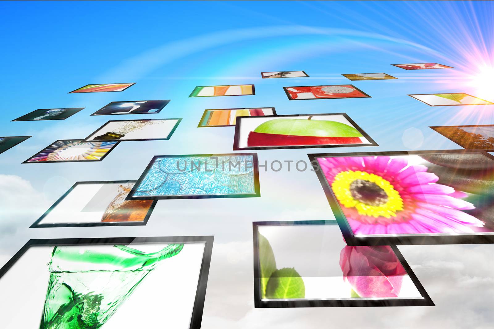 Digital composite of screen collage showing lifestyle images