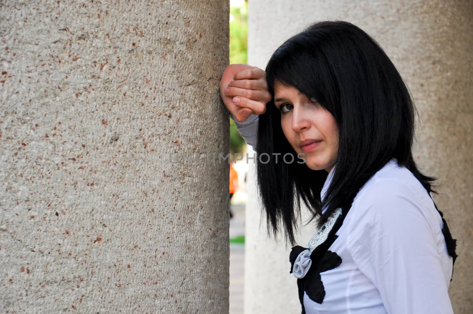 young girl on a walk