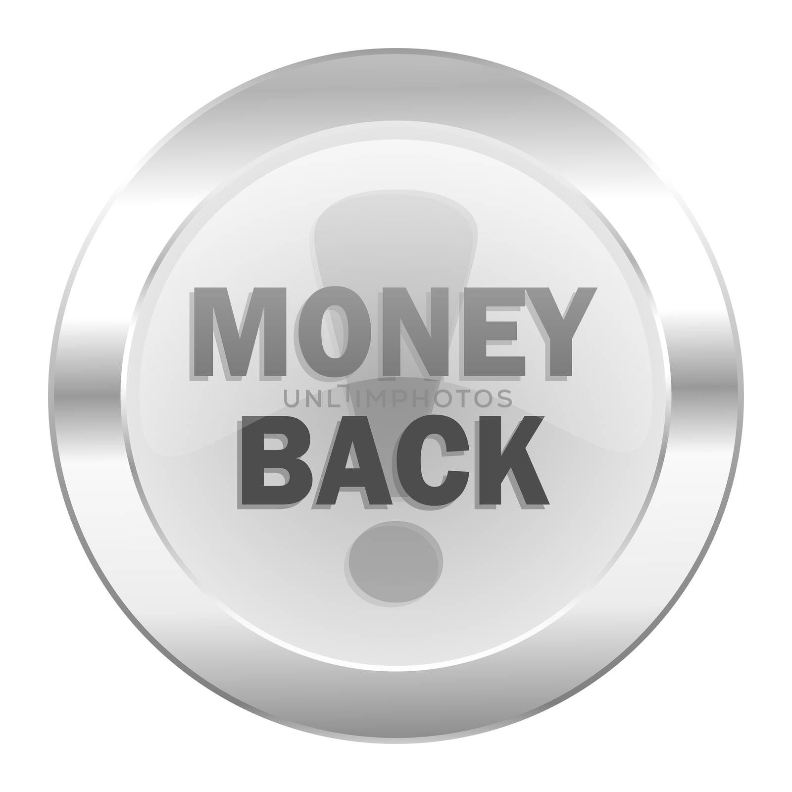 money back chrome web icon isolated