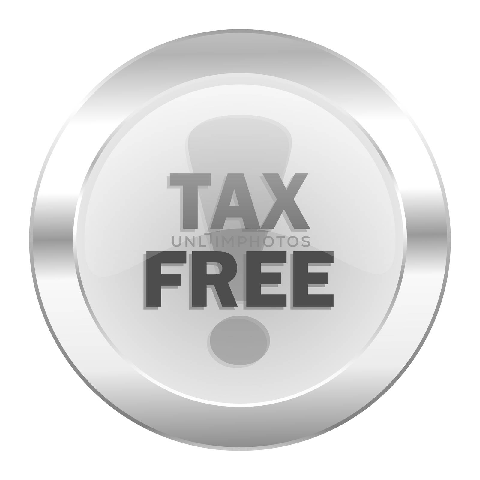 tax free chrome web icon isolated