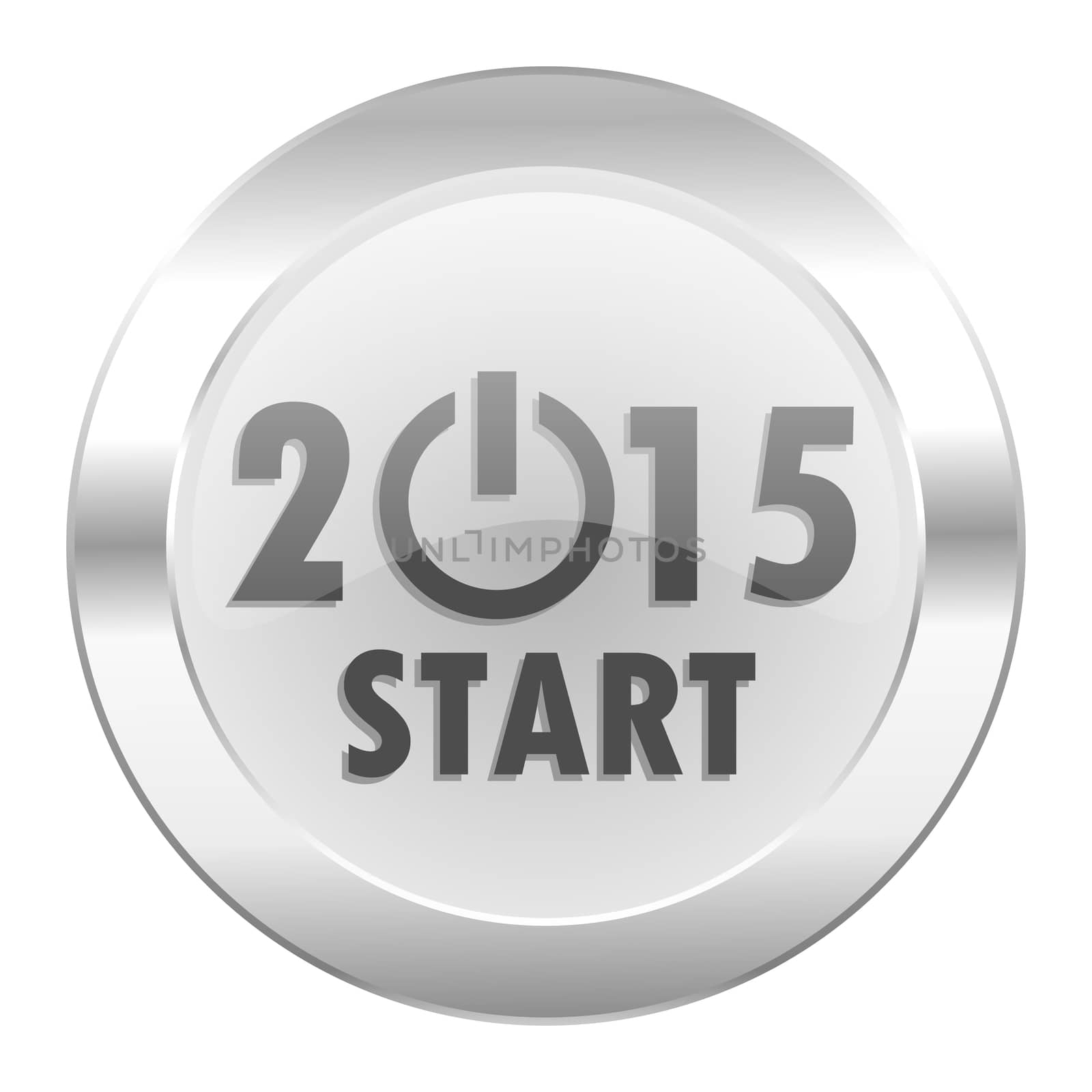 new year 2015 chrome web icon isolated