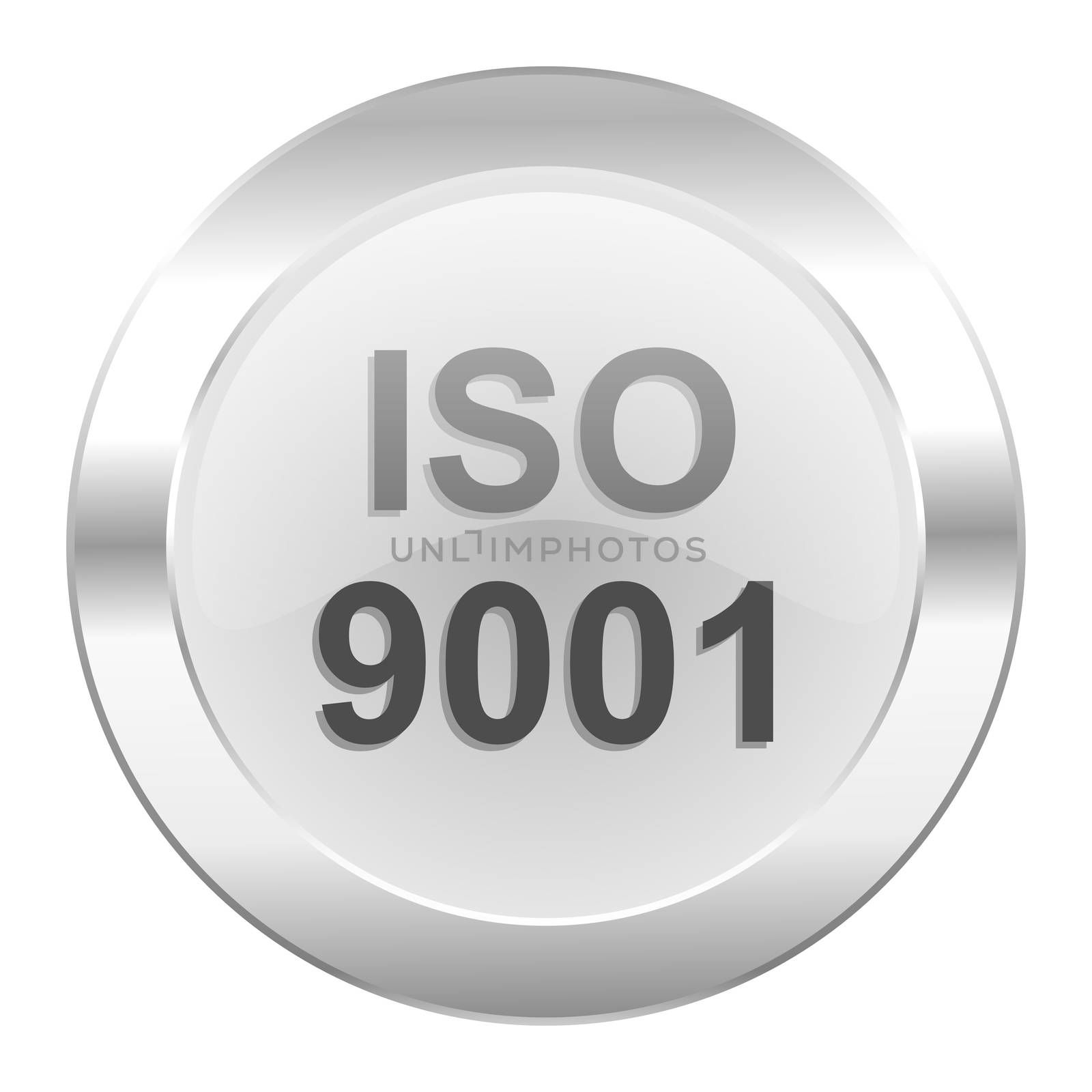 iso 9001 chrome web icon isolated