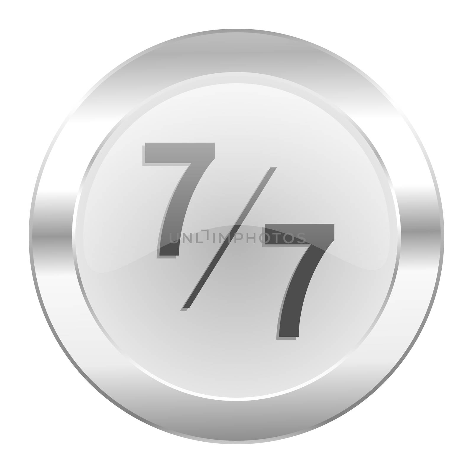 7 per 7 chrome web icon isolated