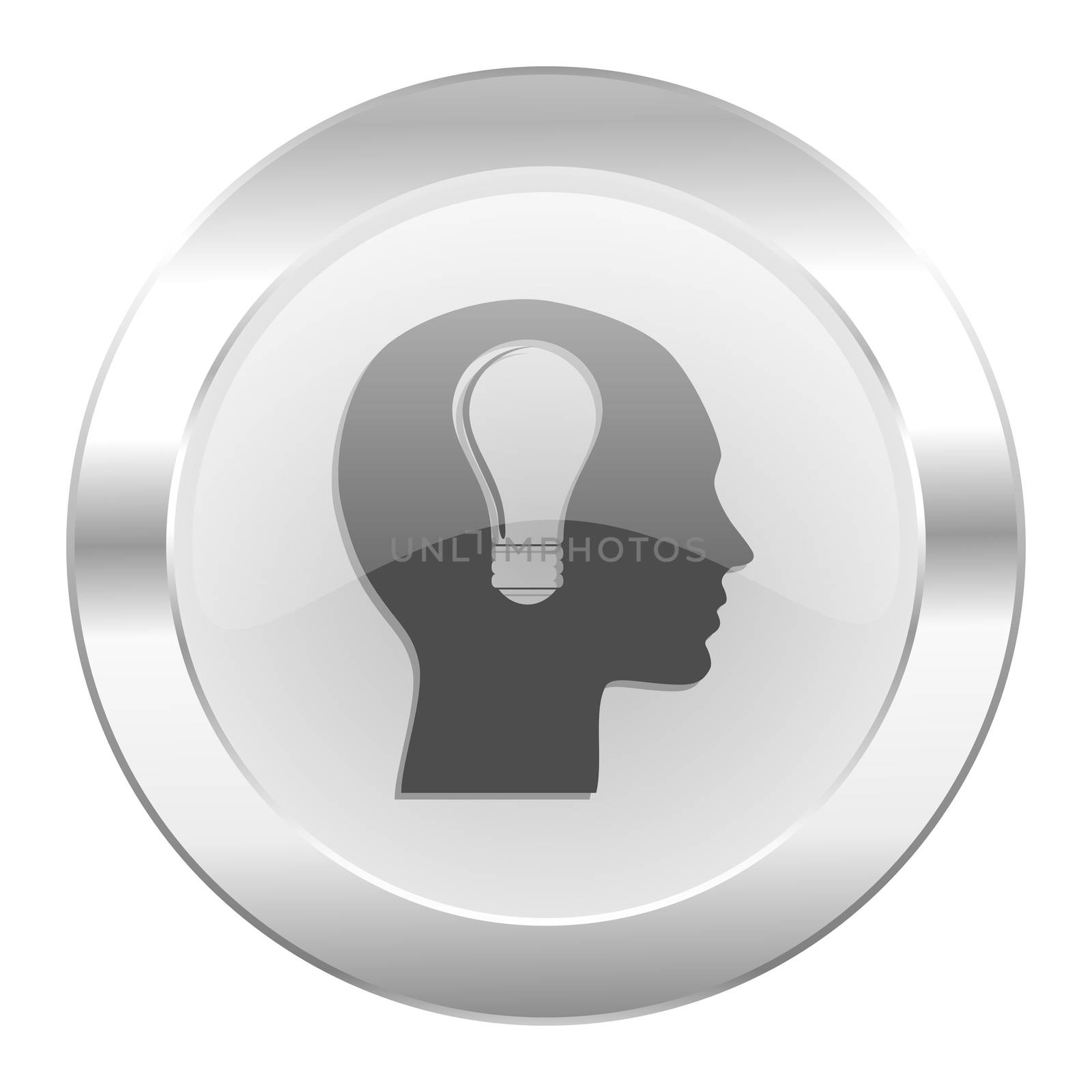 head chrome web icon isolated