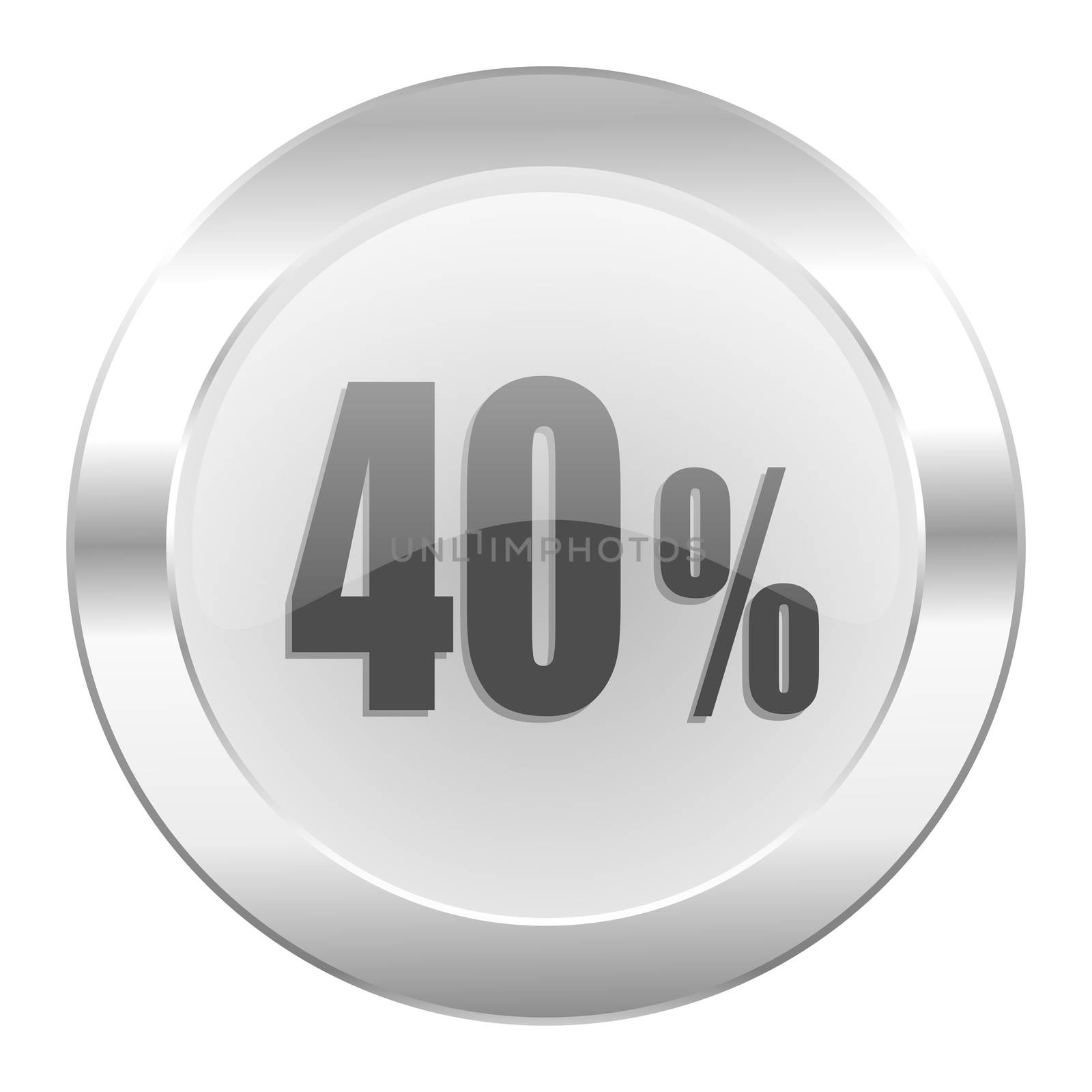 40 percent chrome web icon isolated