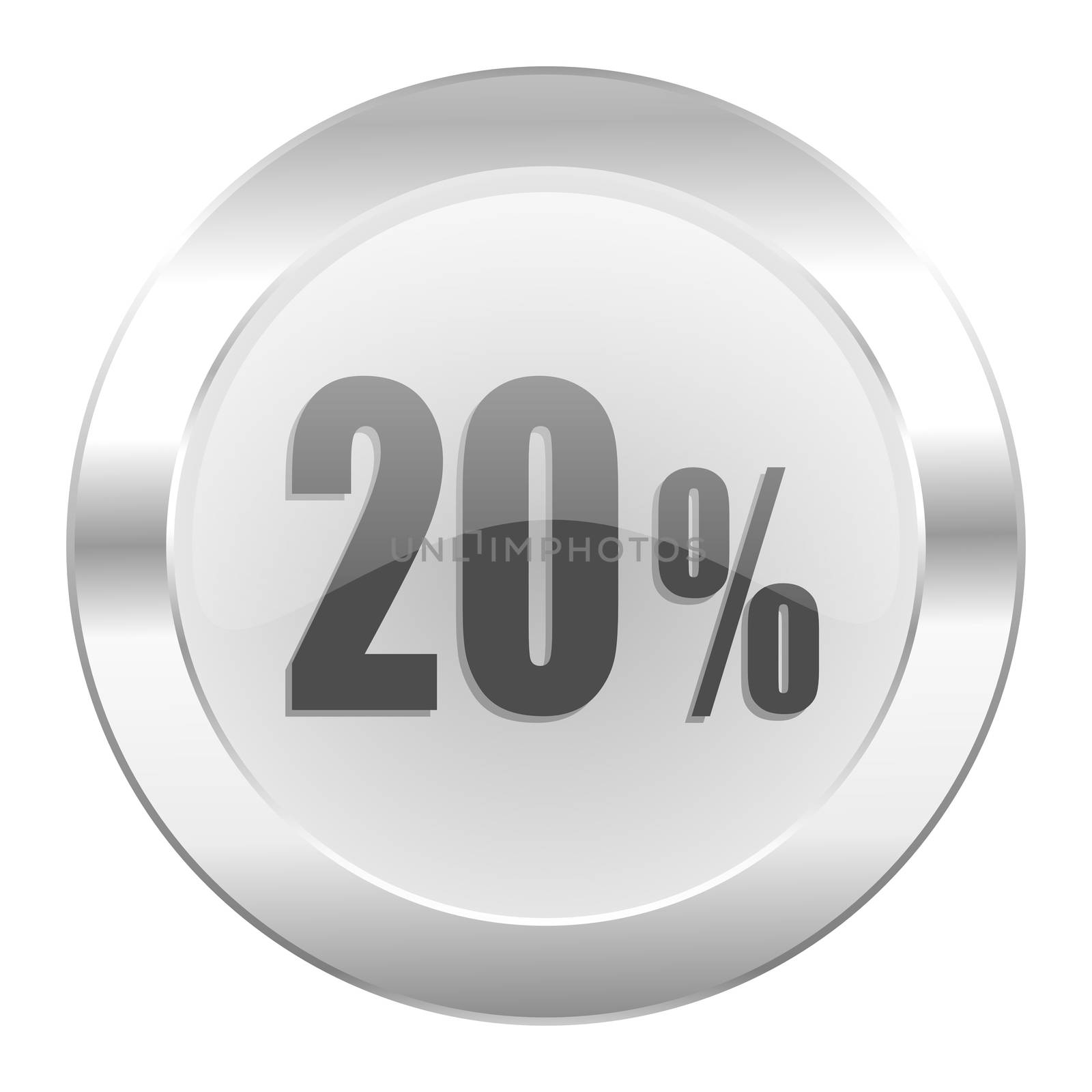 20 percent chrome web icon isolated