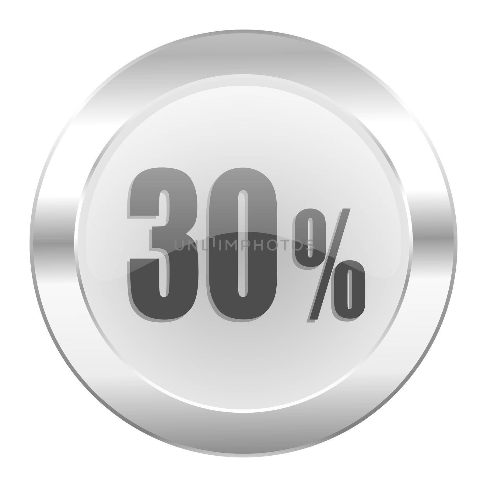 30 percent chrome web icon isolated