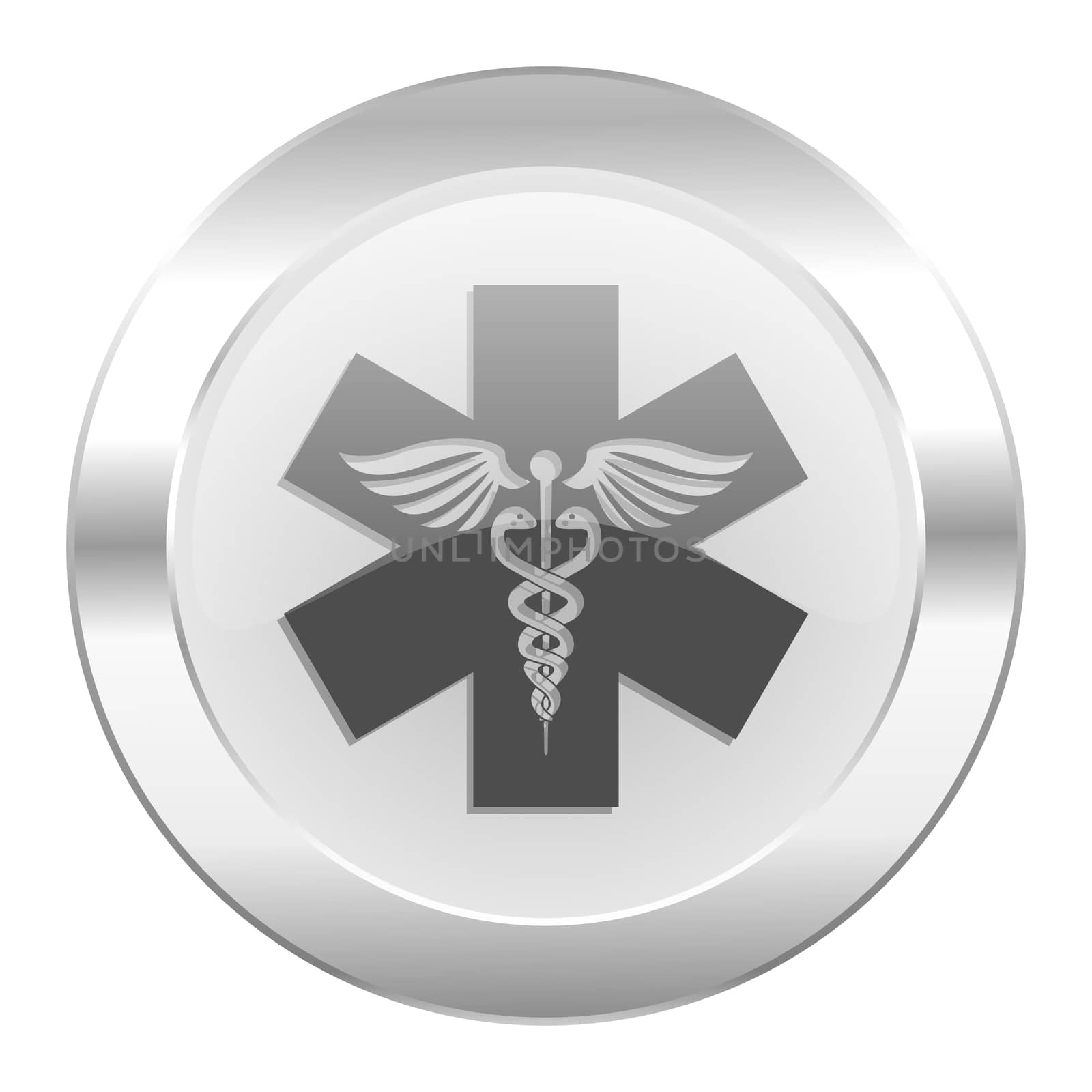 emergency chrome web icon isolated