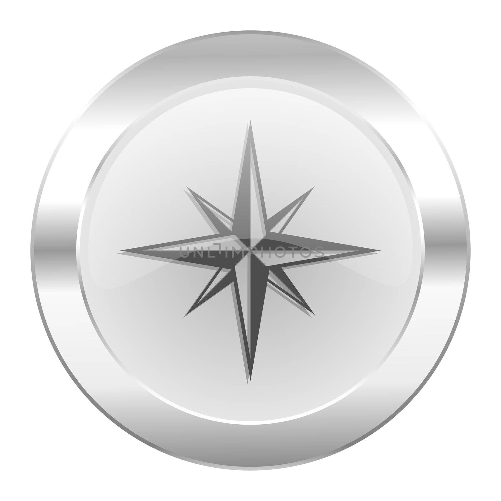 compass chrome web icon isolated