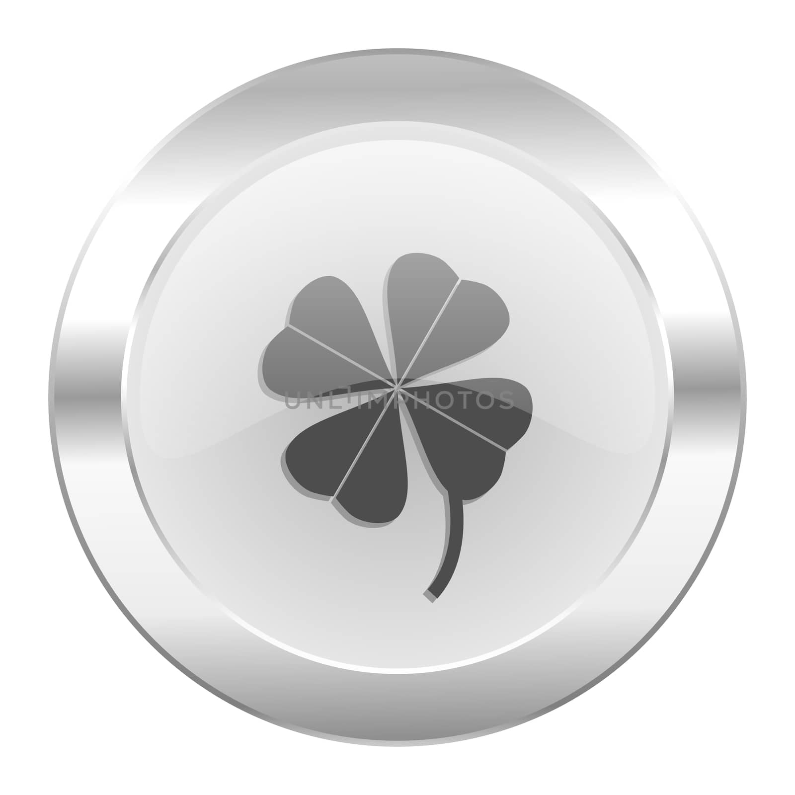 four-leaf clover chrome web icon isolated