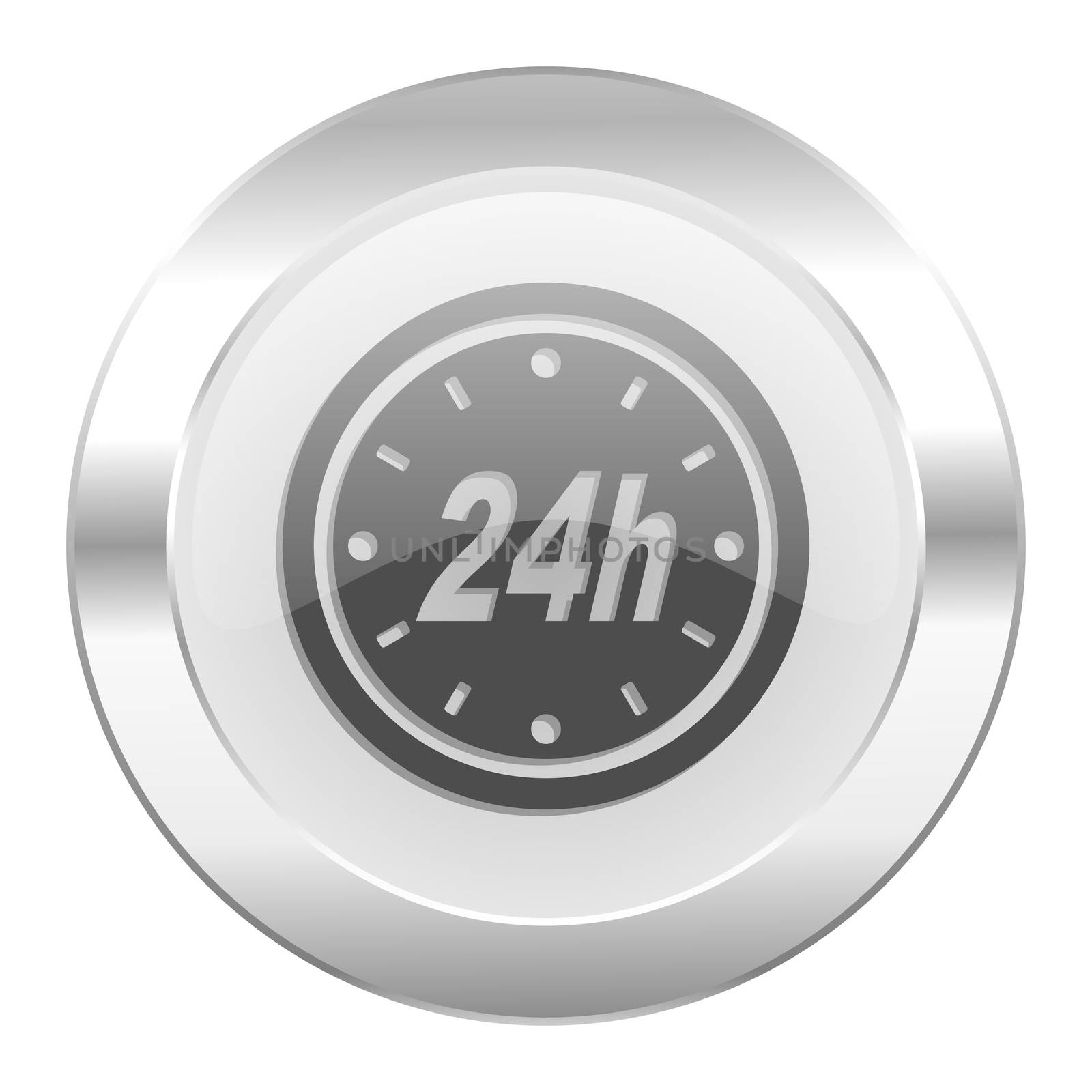 24h chrome web icon isolated